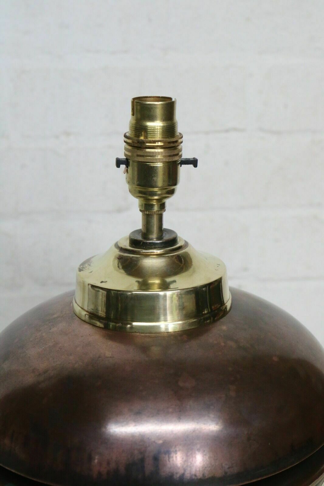 photo for sale Table Lamp Antique Railway Gas Lamp Copper Top Converted Desk Lamp Unique