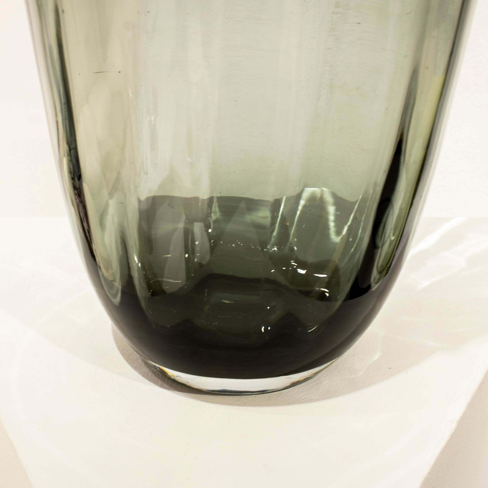 Handcrafted Semi Transparent Grey Color Glass Vase, Italy, 2024 photo buy