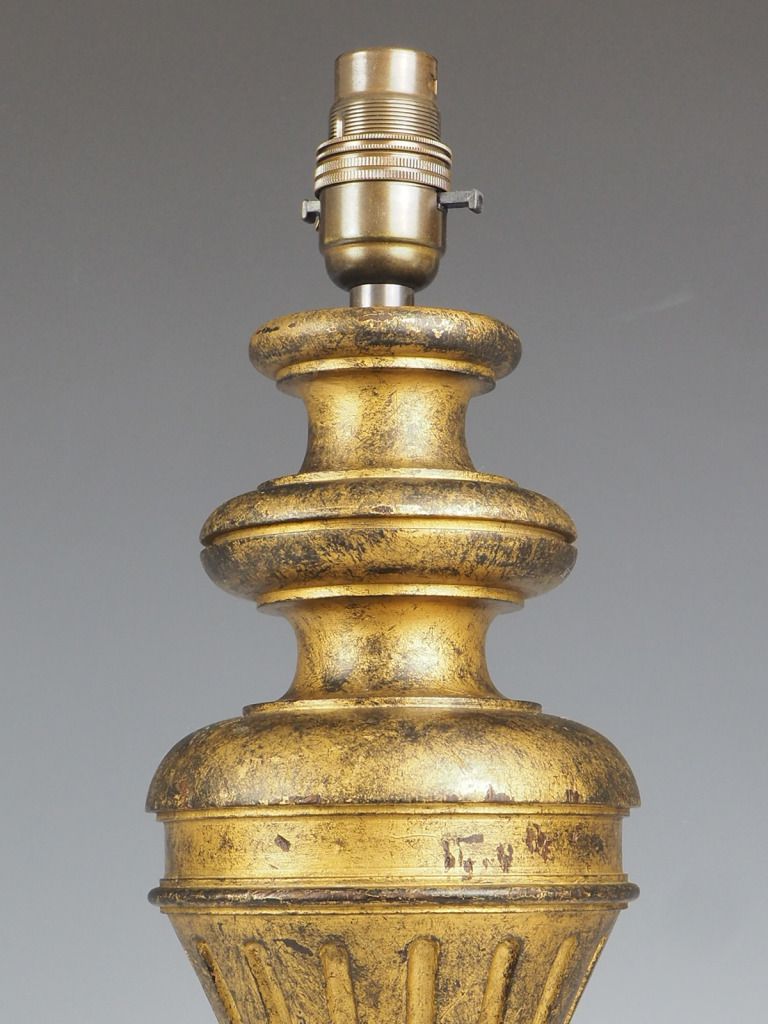 Antique French Carved Giltwood Table Lamp photo Lighting