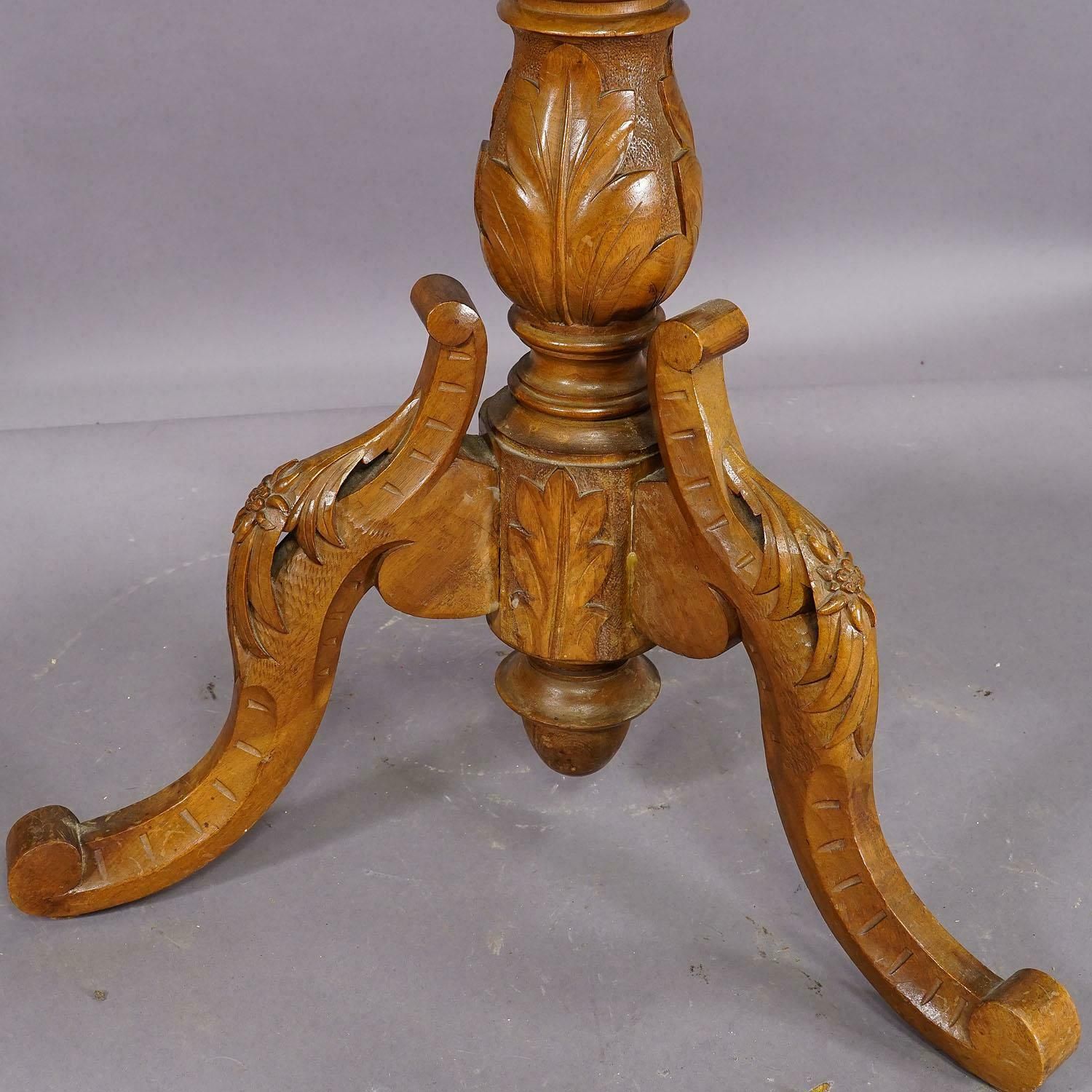 photo for sale Edelweis Marquetry Side Table Swiss Brienz 1900