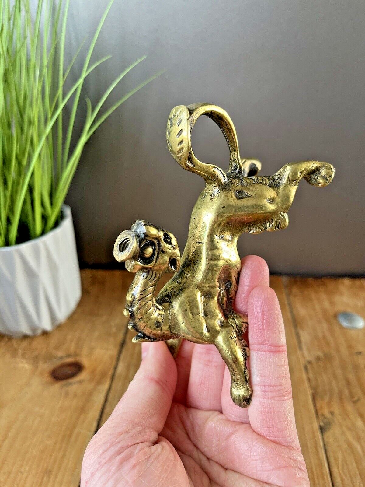 photo for sale Quality Antique 19th C Chinese Dragon Candlestick Candle Holder Mythical Foo Dog