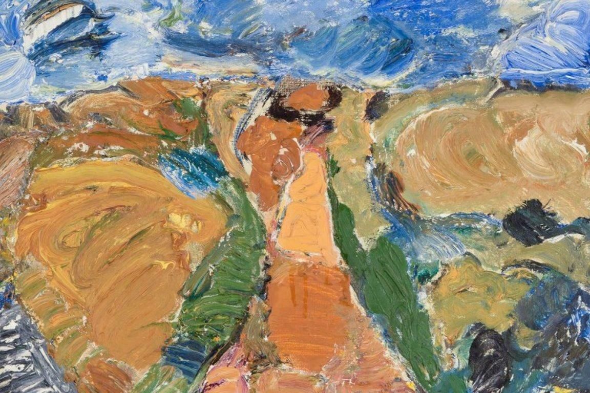Erik Hallgren, Swedish Artist. Oil On Canvas. Abstract Landscape, 1975 photo for sale