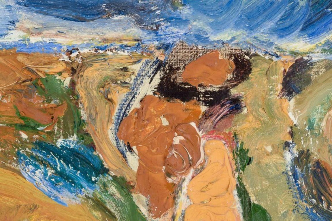 Erik Hallgren, Swedish Artist. Oil On Canvas. Abstract Landscape, 1975 photo Art