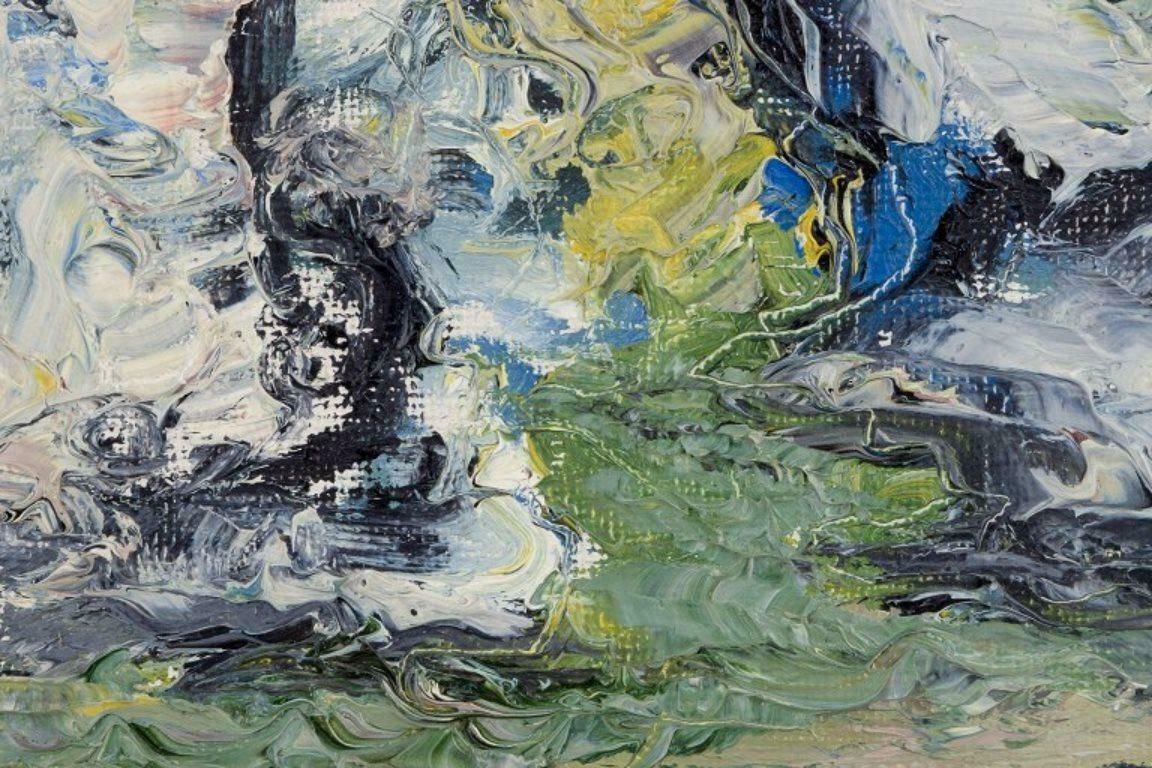 S. Hamlet, Swedish Artist. Oil On Painter's Board. Abstract Composition. photo Art