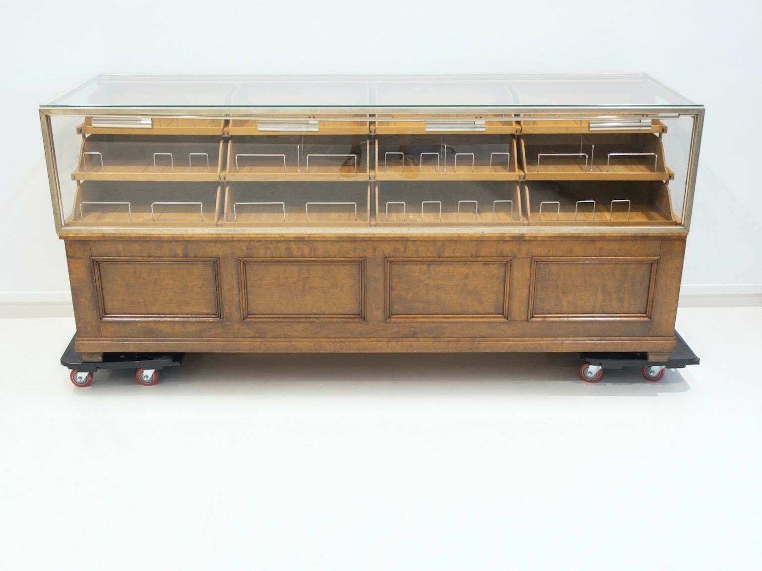 Shop Counter Of Birch And Oak Wood With Twenty Drawers, 1940's photo furniture