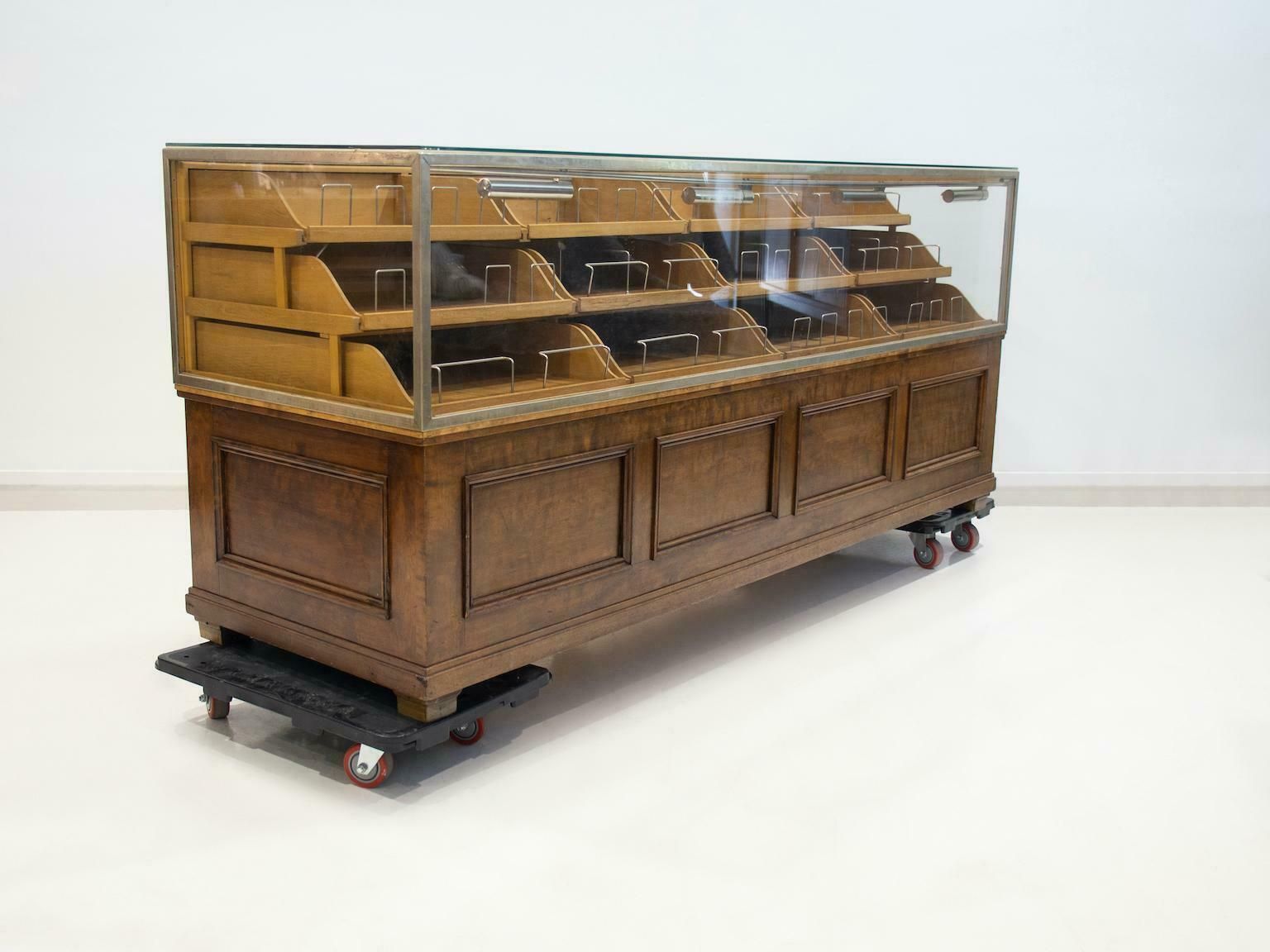 Shop Counter Of Birch And Oak Wood With Twenty Drawers, 1940's photo buy