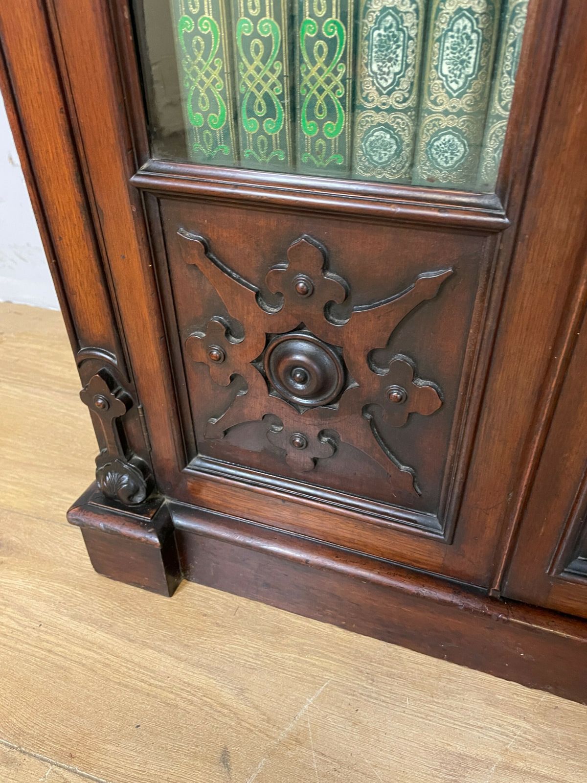 C19th Walnut Freestanding Bookcase In The Style Of Pugin photo Furniture