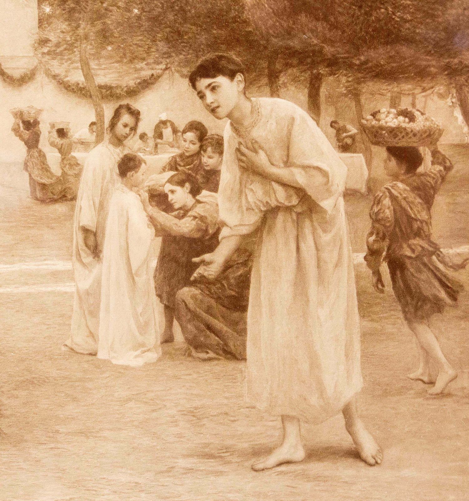 French Engraving Gospel Scene Banquet Guests Eugene Burnand, 1900 photo vinterior