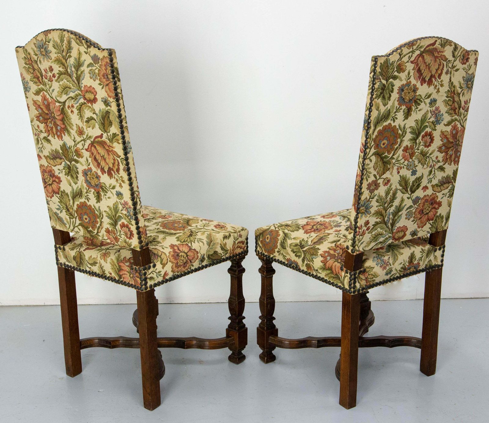 Six Dining Chairs Chestnut And Upholstery, Midcentury French photo buy