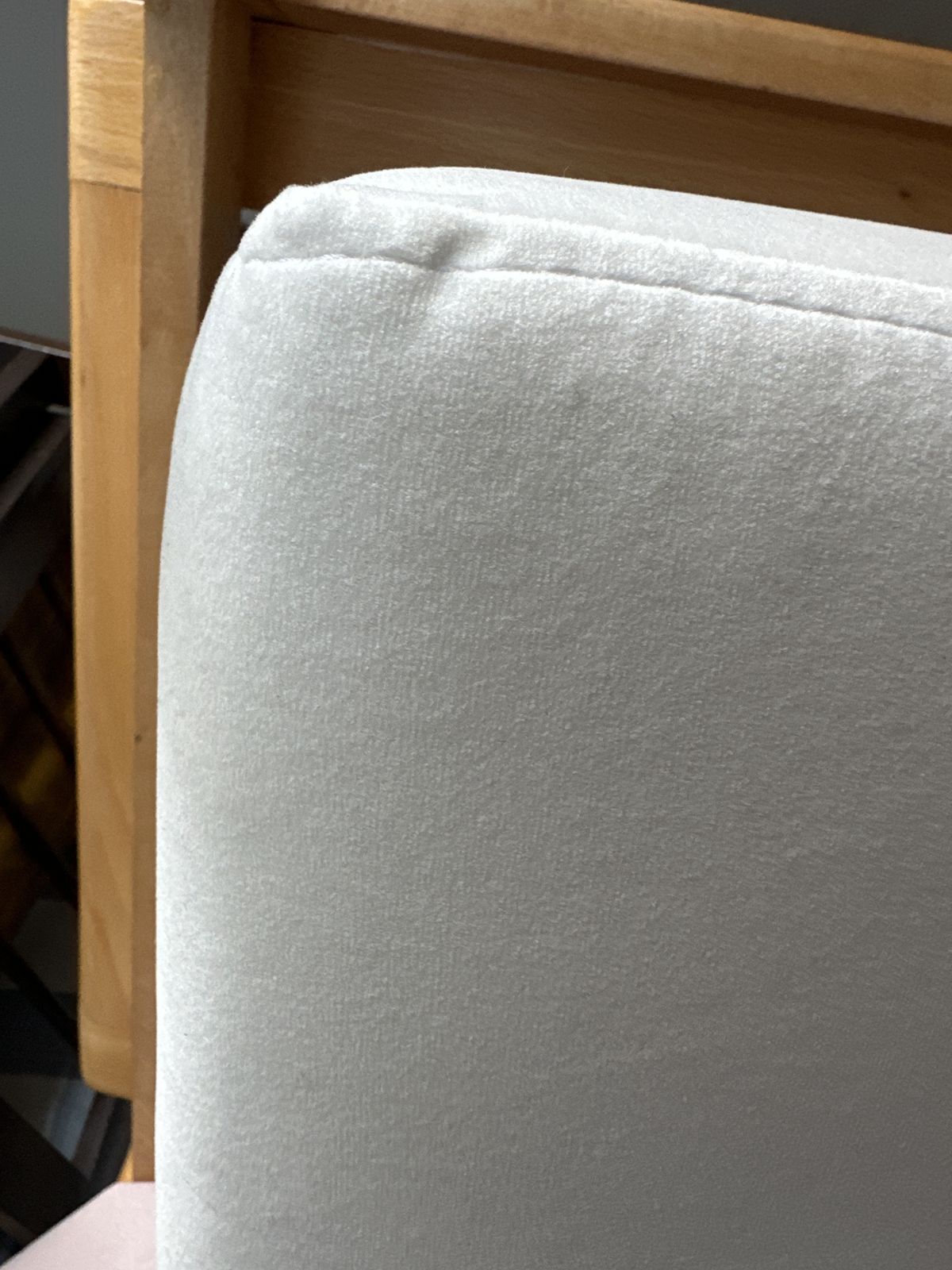 Furniture Wooden Armchair Designed By Z. Baczyk, Brown Vintage White Velvet Jade Easy To Clean photo
