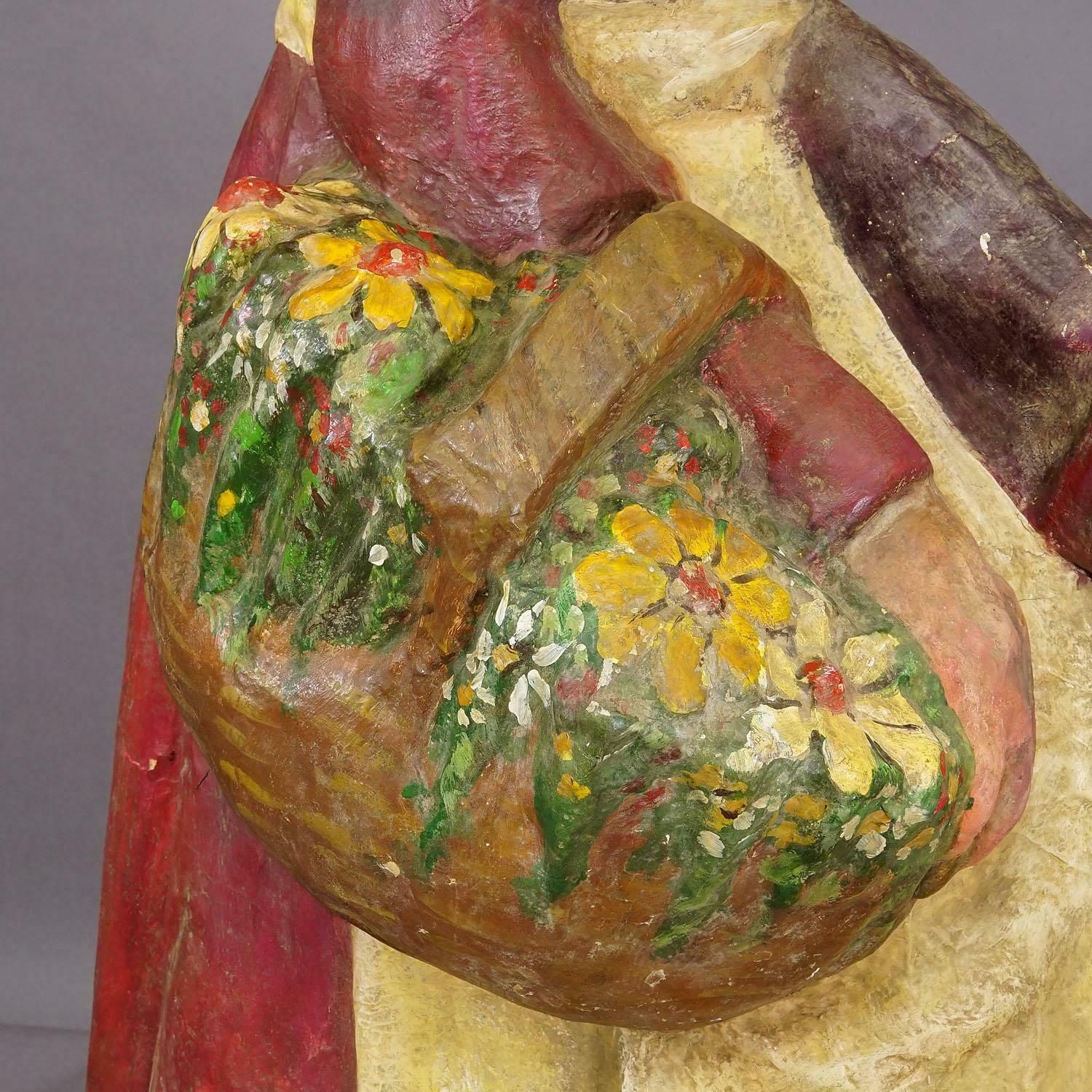 Antique Fairground Paper Mache Sculpture Of A Witch Or Farmer's Wive photo buy