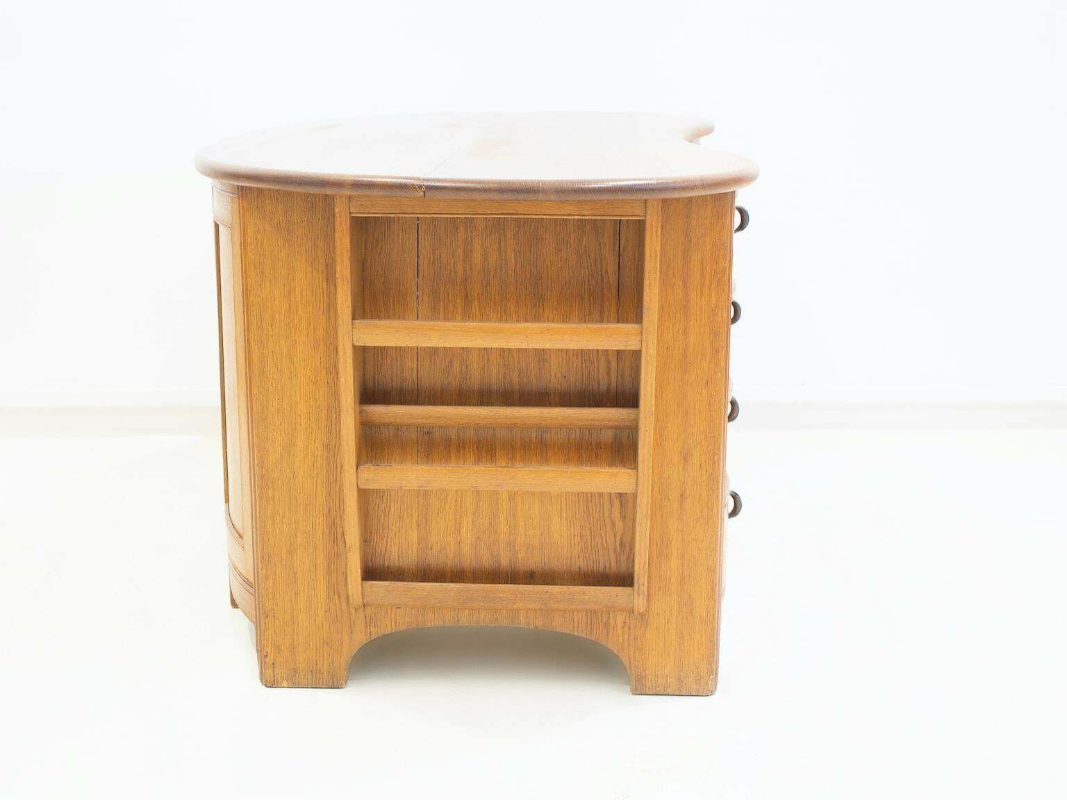 photo for sale Swedish Art Nouveau Style Oak Writing Desk
