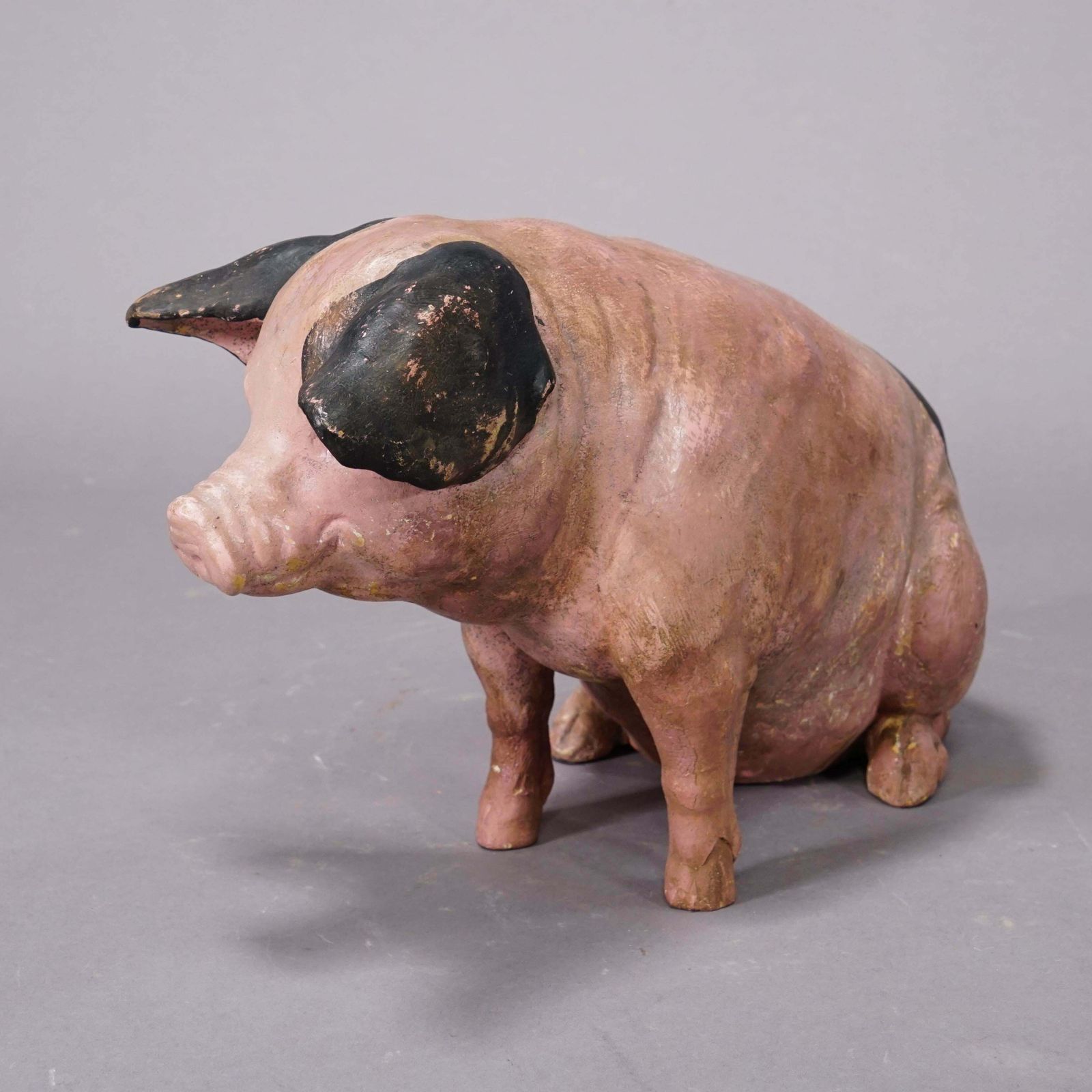1930s Swabian Hallic Country Pig Made Of Terracotta photo Home Decor