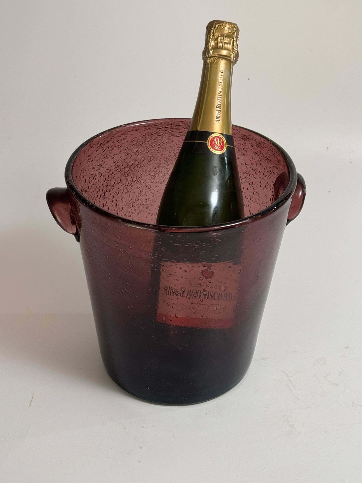 Biot Glass 1960 Champain Bucket Purple Color France photo furniture