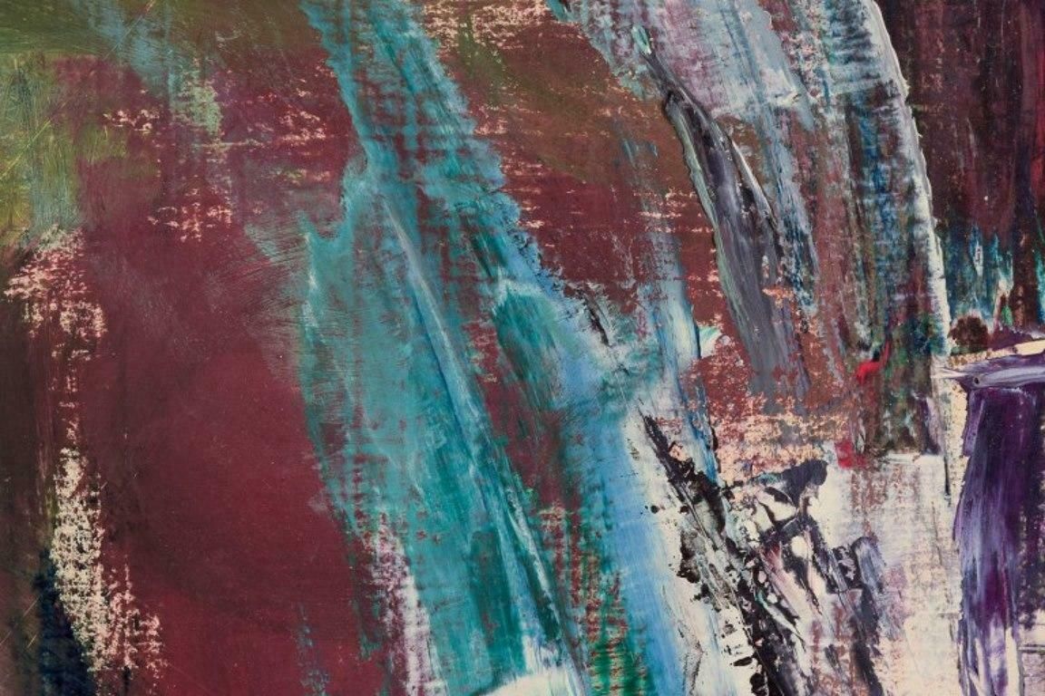 Thelma åkerman, Swedish Artist. Oil On Masonite Board. Abstract Composition. photo 455.0