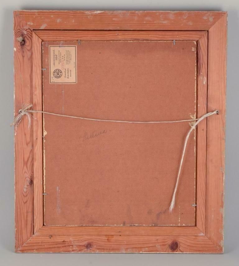 Thelma åkerman, Swedish Artist. Oil On Masonite Board. Abstract Composition. photo vintage