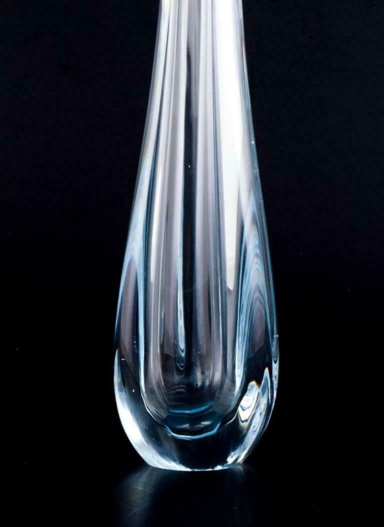 Nils Landberg For Orrefors, Sweden. Tall And Slender Art Glass Vase. photo 292.0