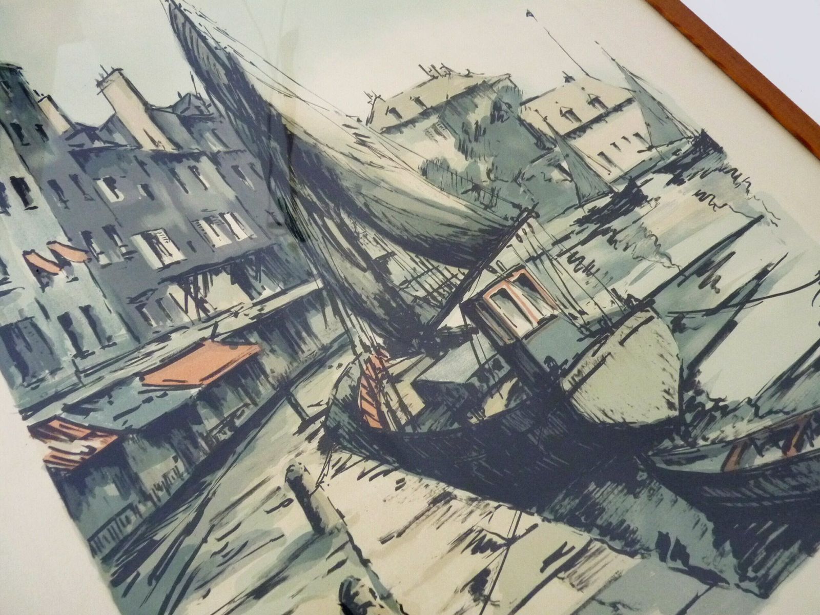 Lithograph Artist's Proof "The Port Of Honfleur" By Jean Pierre Laurent Original And Signed photo for sale