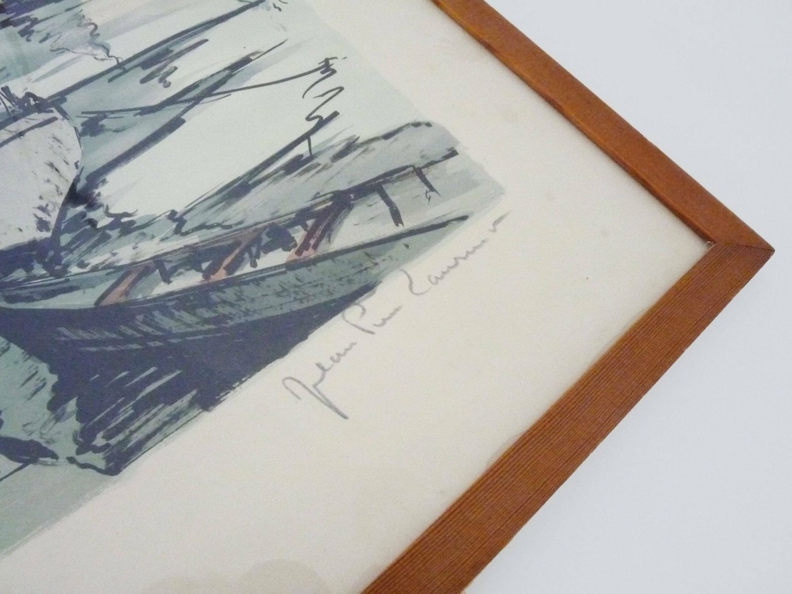 Lithograph Artist's Proof "The Port Of Honfleur" By Jean Pierre Laurent Original And Signed photo vinterior