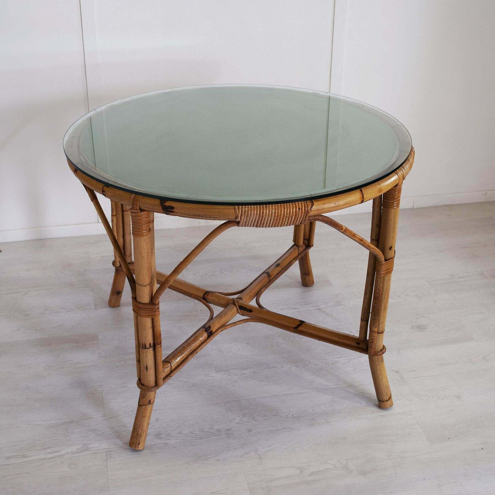 Italian Bamboo Tito Agnoli Styele Table Mid Sixties photo Furniture