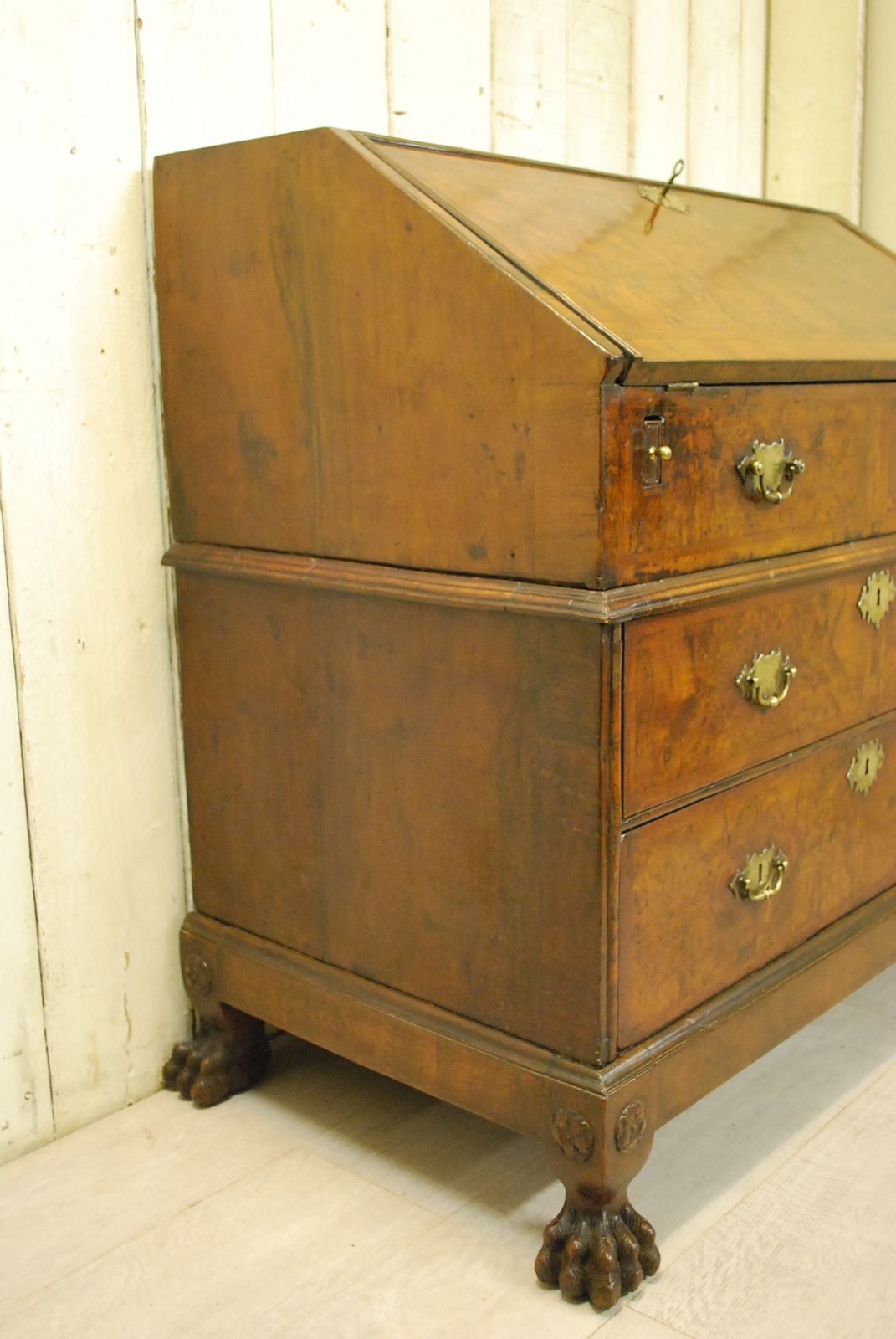 Antique Walnut Queen Anne Period Writing Bureau photo for sale