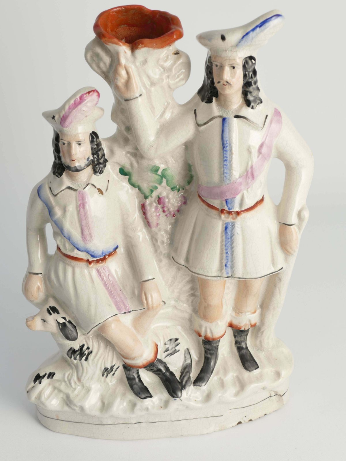 photo vintage Victorian Robin Hood And Little John Spill Vase By Staffordshire, England 1860’s