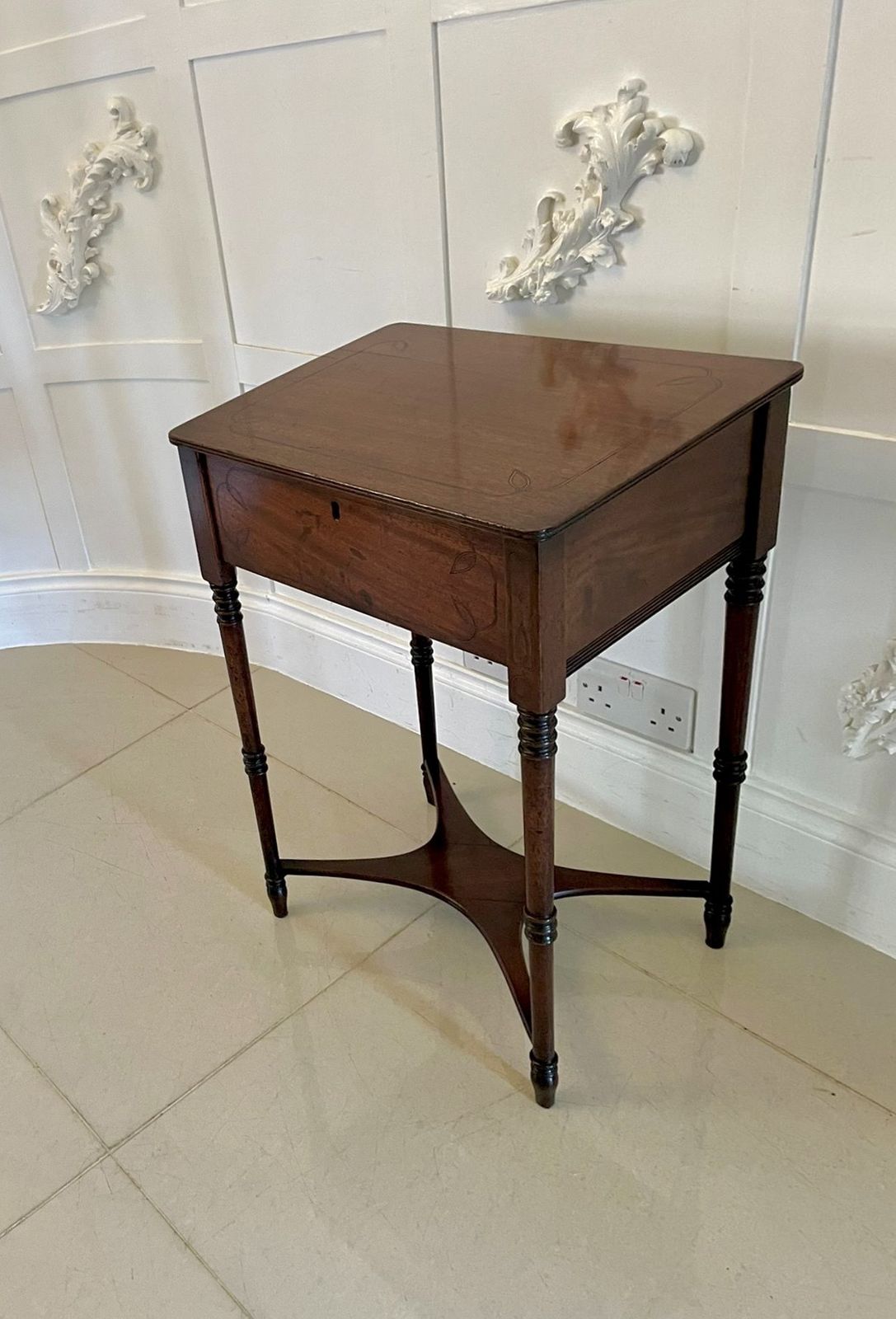 photo for sale Antique Regency Freestanding Quality Mahogany Inlaid Side Table