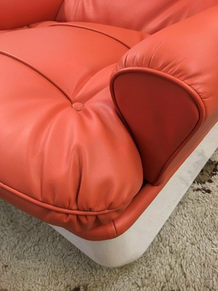 Orange Armchair By Michel Cadestin For Airborne, 1960s photo vintage