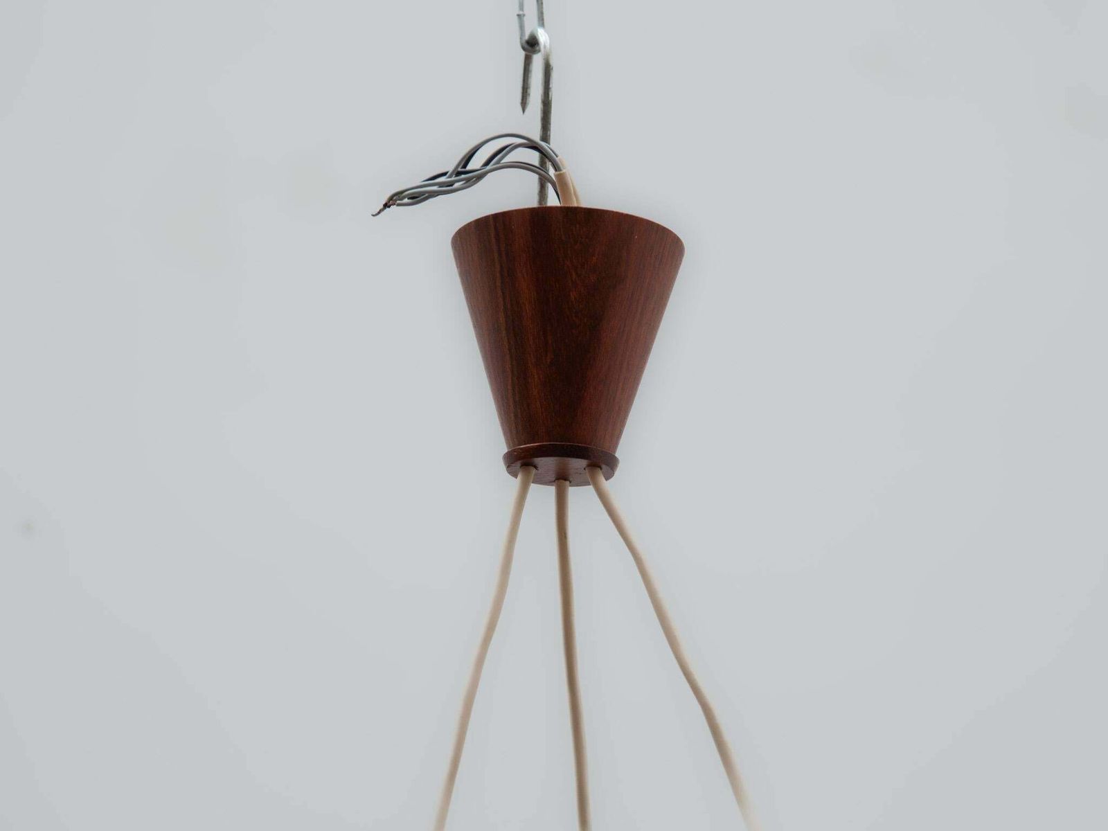 Teak And Jute Cord Pendant Cascade Lamp By Temde, Germany, 1960s photo Lighting