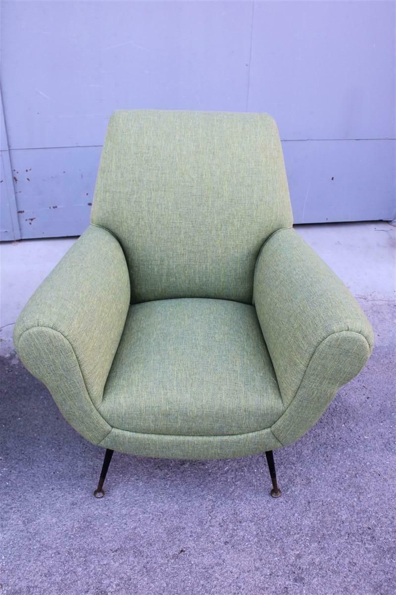 Pair Of Gigi Radice Minotti Armchairs In Trama Green Yellow Mid Century Fabric photo Furniture