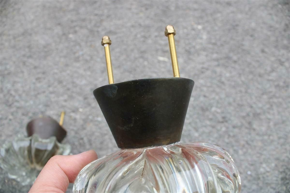 Pair Of Large Handles 1940s Seguso Art Glasses Murano And Solid Brass photo vinterior