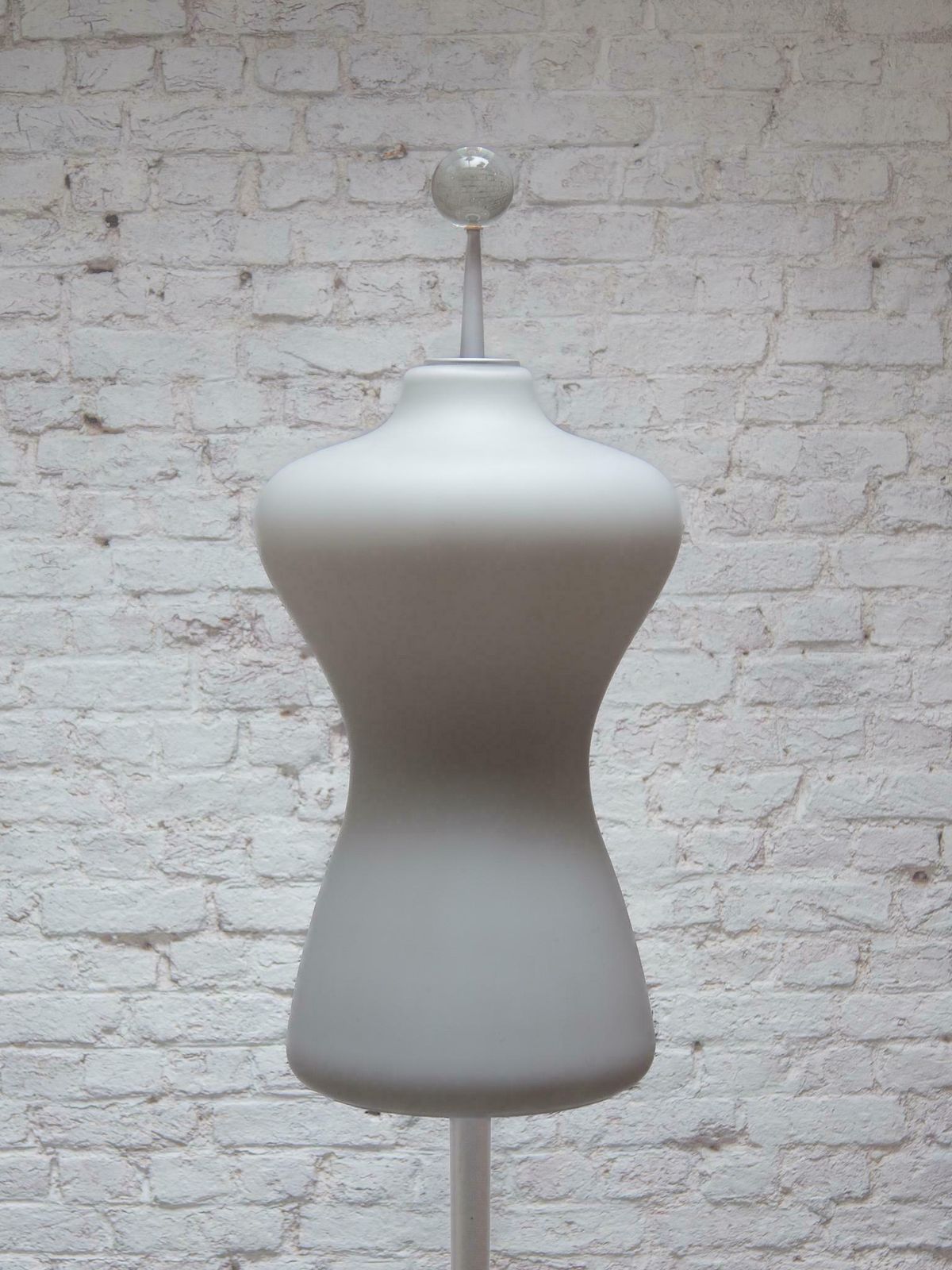 Midcentury Modern Murano Due Opaline Glass Shade Floor Lamp, 1980s photo Lighting