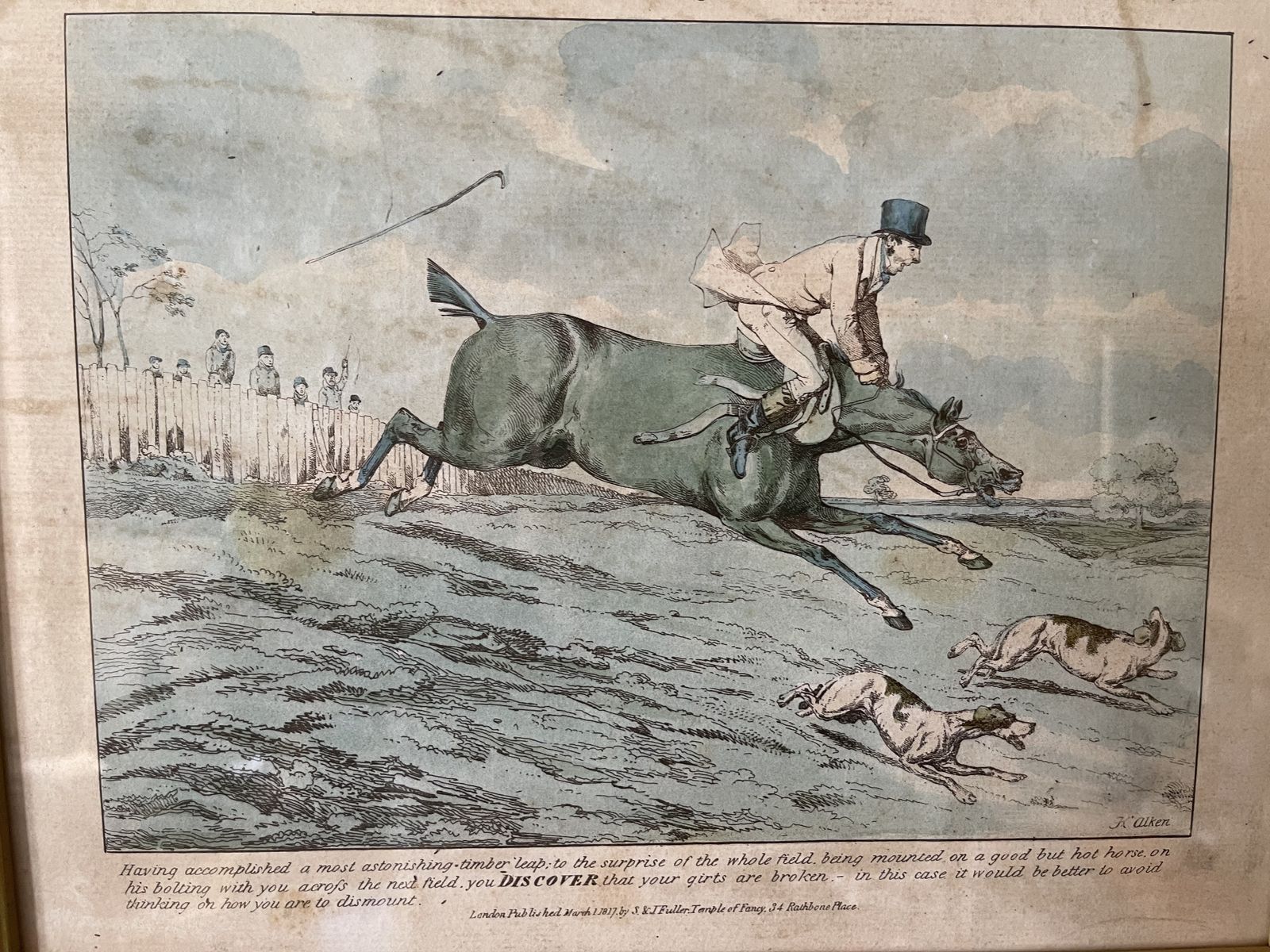 Henry Alken Set Of 6 Lithographs From His 1817 'Discoveries' Series photo vintage