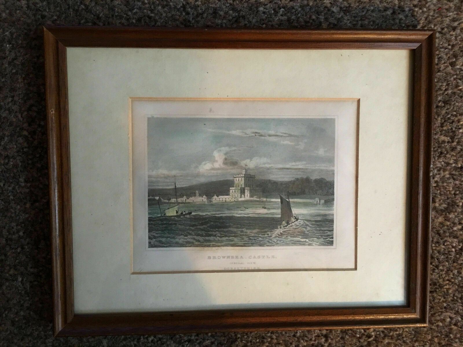 Framed Print From Steel Engraving Of Brownsea Castle On Brownsea Island