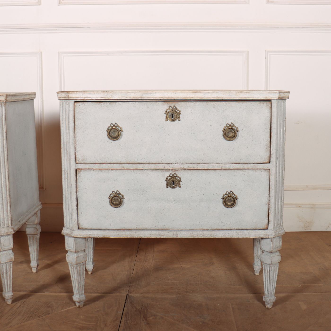 Pair Of Swedish Painted Commodes photo for sale