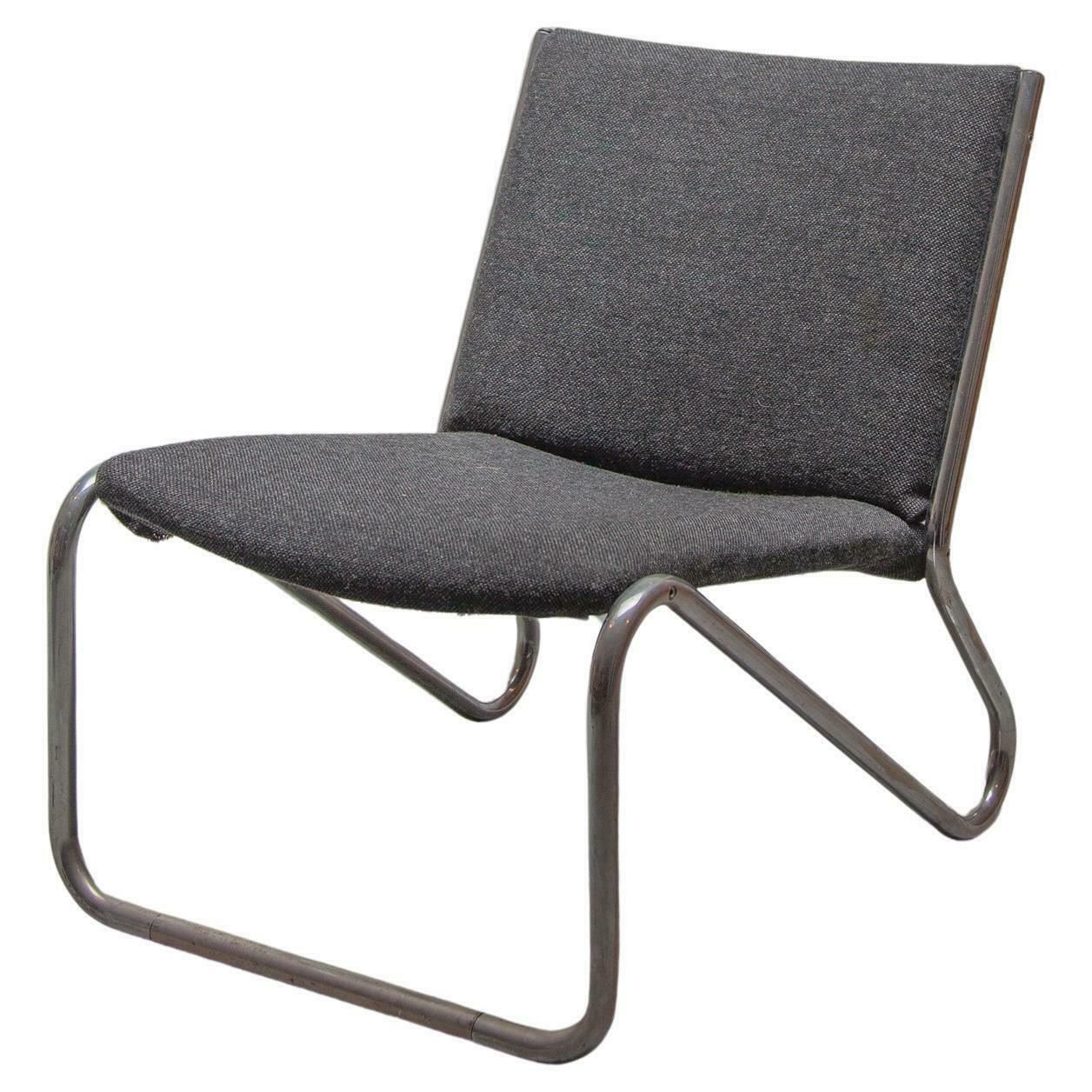 Set Of Six Chrome Tubular Steel Bauhaus Style Lounge Chairs photo furniture