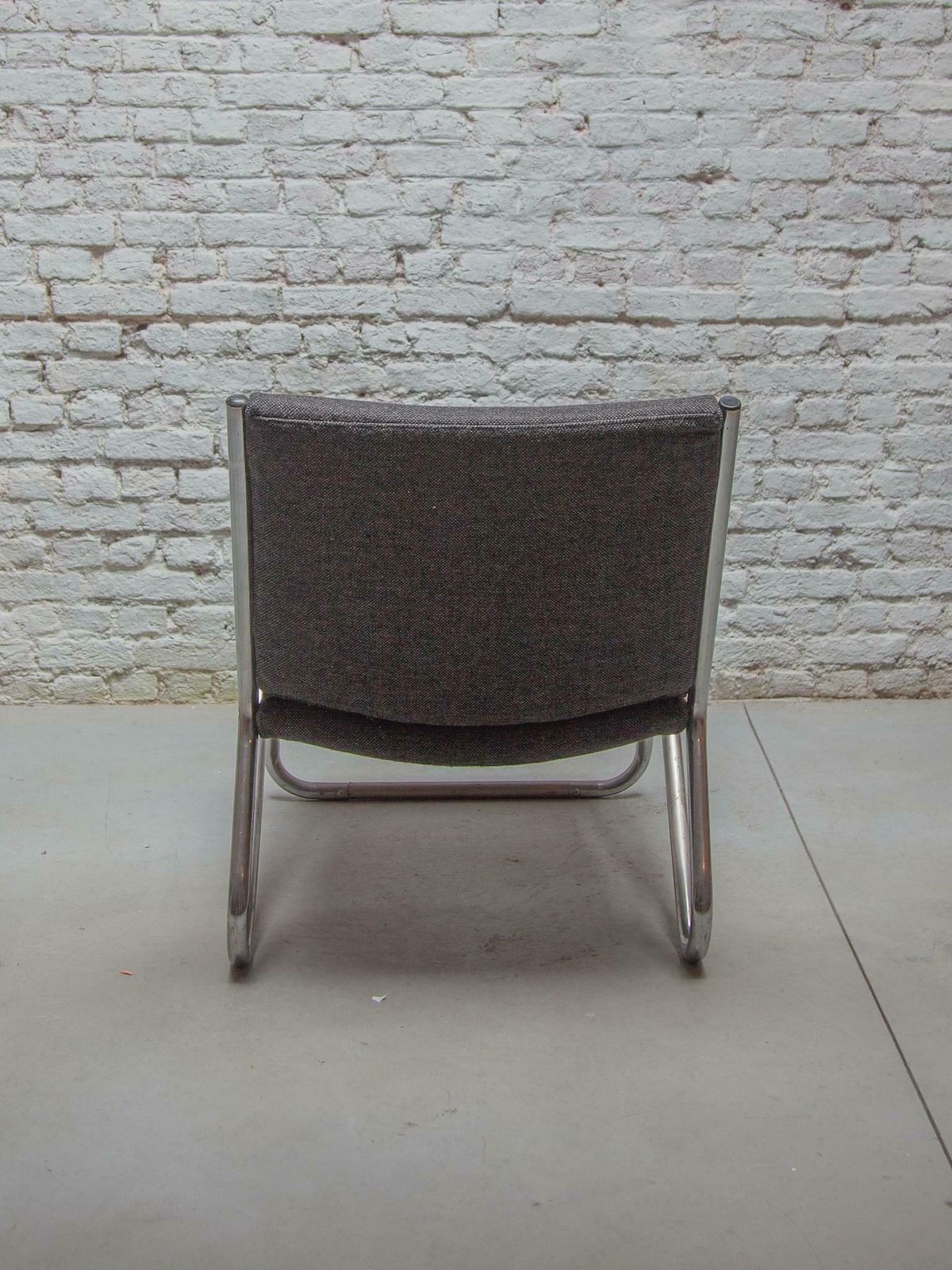 Set Of Six Chrome Tubular Steel Bauhaus Style Lounge Chairs photo vintage