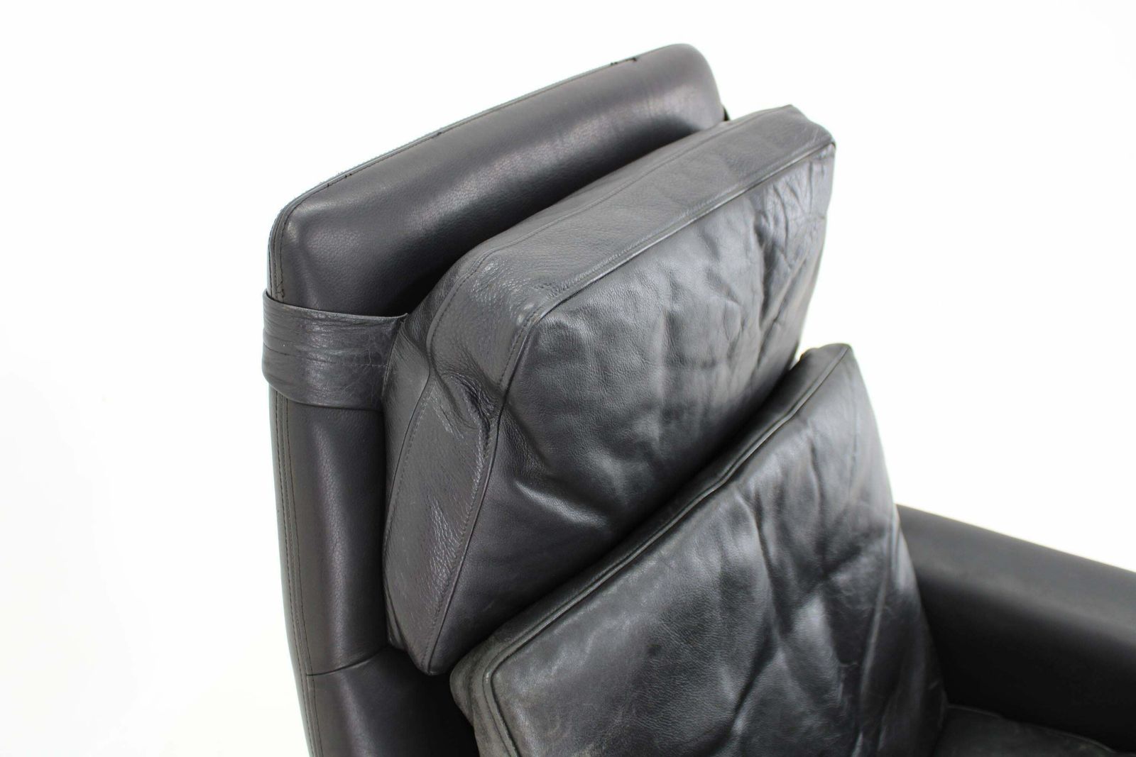 1970 Leather High Back Armchair , Denmark photo vintage