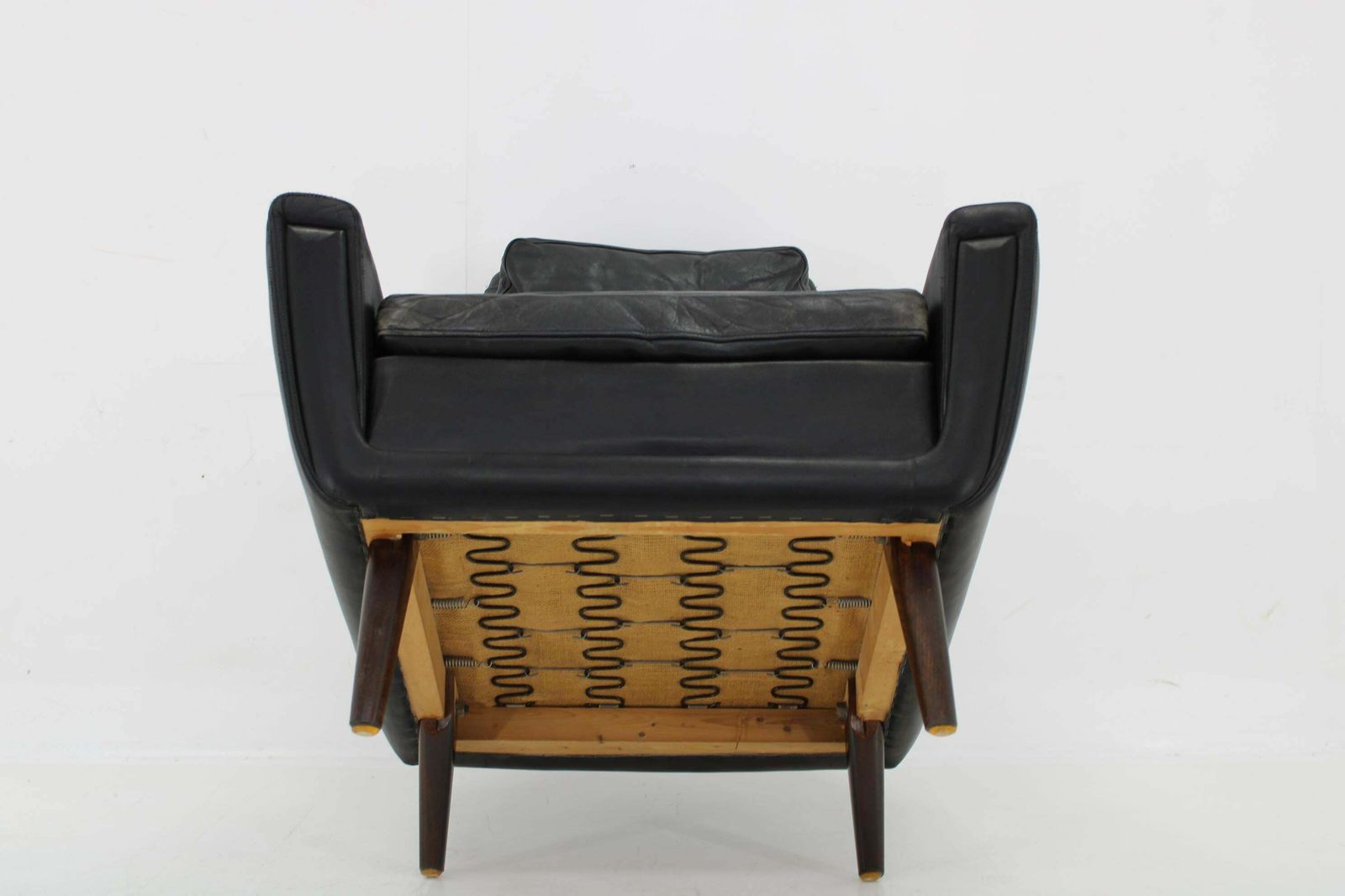 Furniture 1970 Leather High Back Armchair , Denmark photo