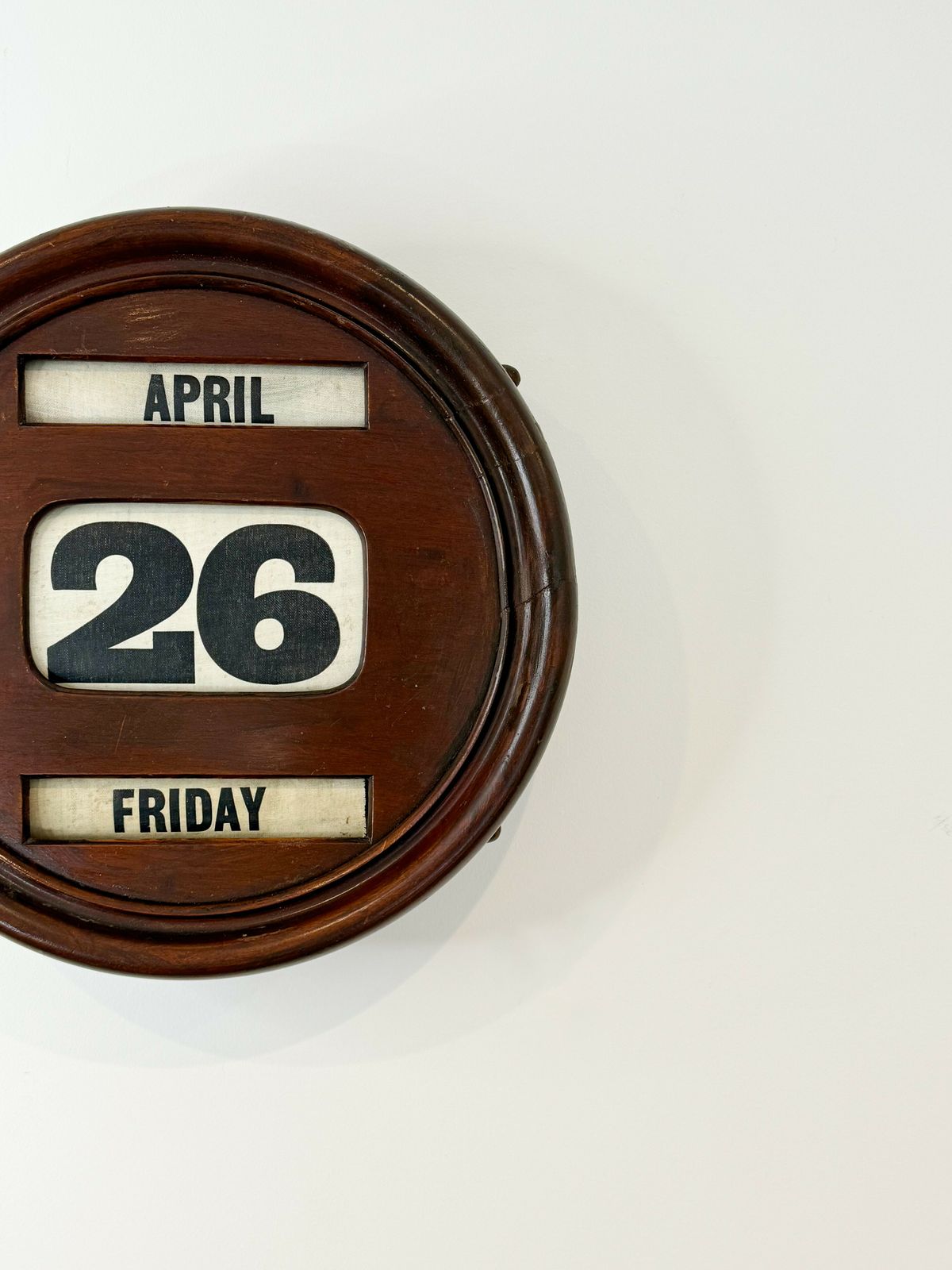 Edwardian Mahogany Perpetual Wall Calendar, Circa 1910
