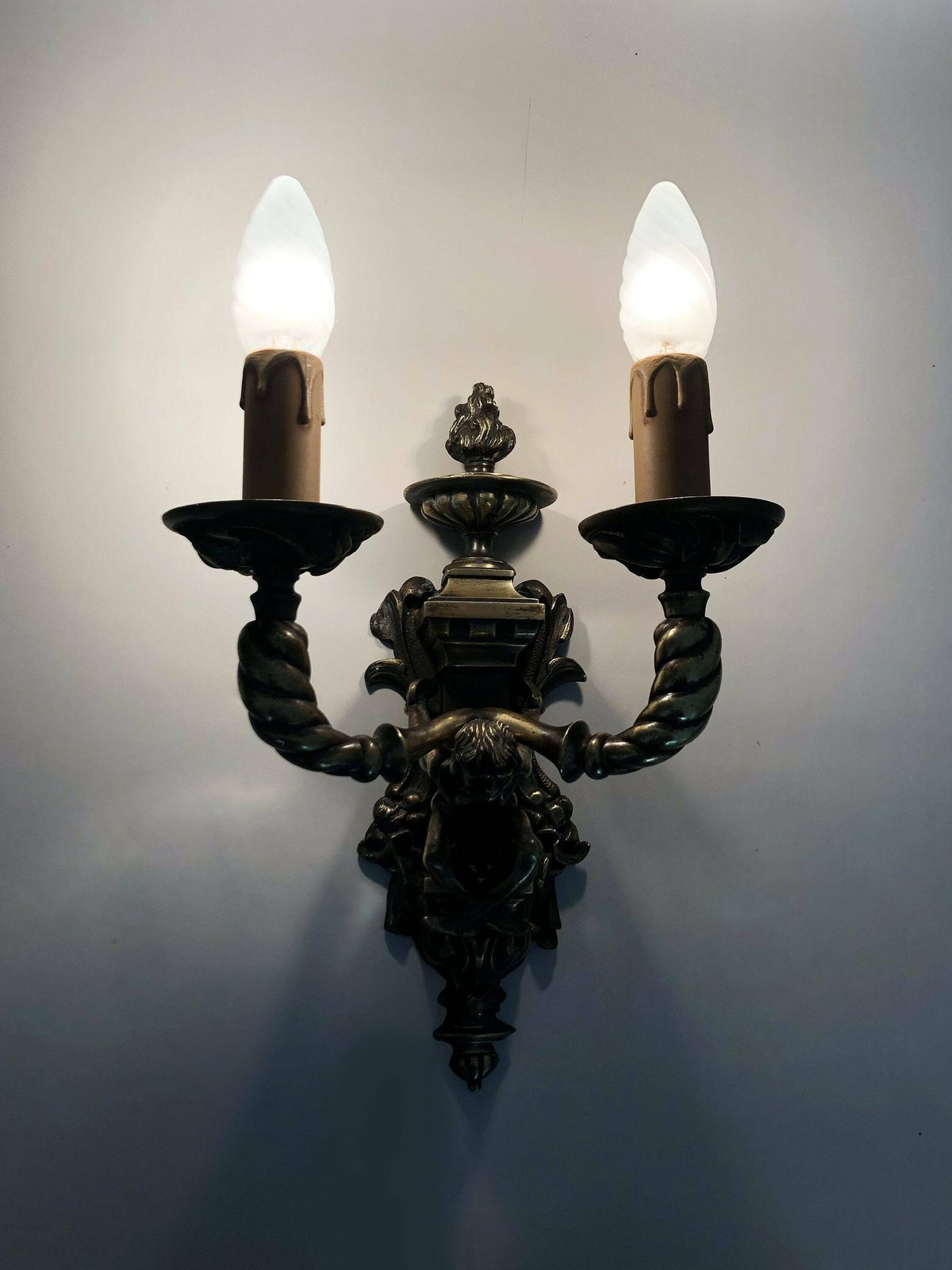 Pair Of Satyr Wall Sconces In Bronze Napoleon III 19th Century photo furniture