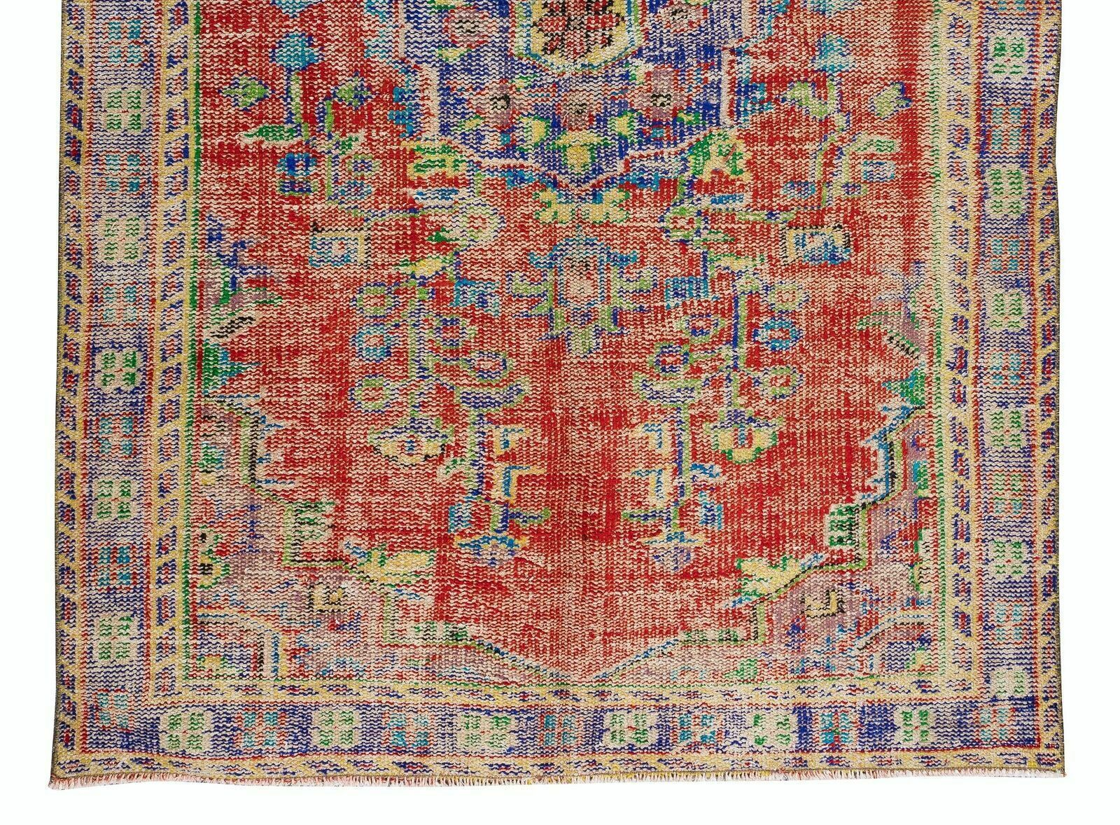 5.5x8.4 Ft Vintage Hand Knotted Turkish Rug With Medallion Design photo 504.0