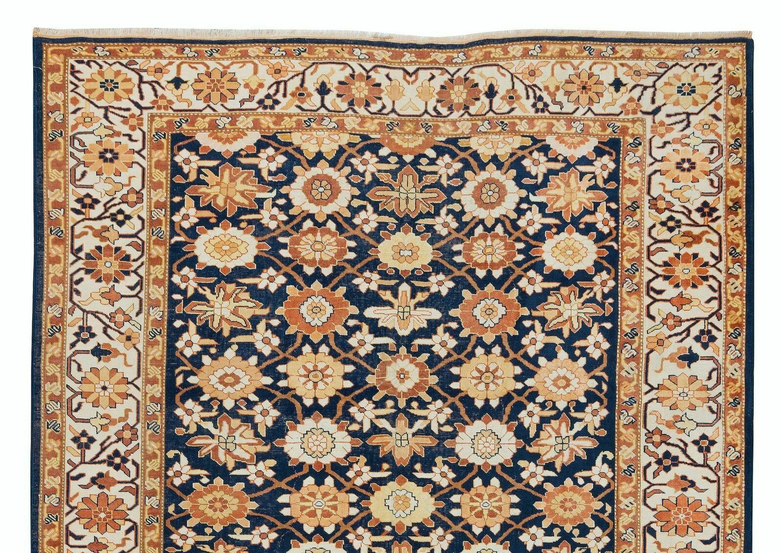 6.6x9.6 Ft One Of A Kind 1960's Turkish Rug, Hand Knotted Traditional Carpet photo Textiles
