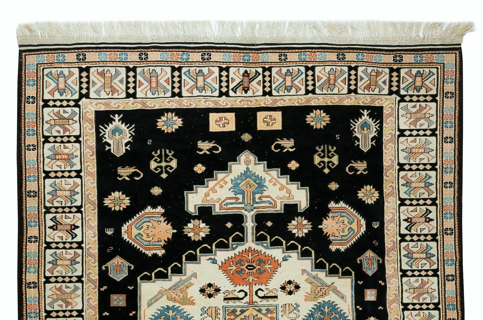 Vintage handgemaakt Turks wollen vloerkleed voor thuis en op kantoor photo Textiel