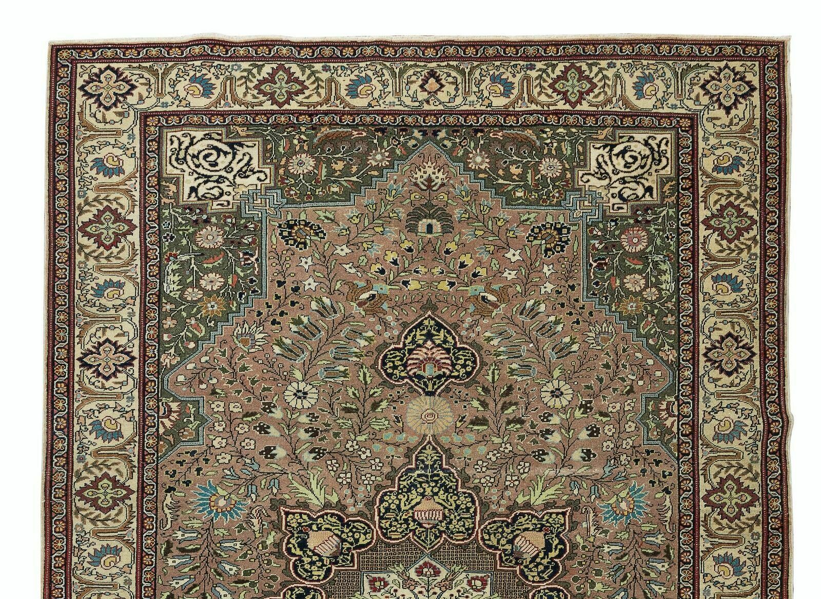 Traditional Vintage Hand Knotted Turkish Rug With Medallion Design photo Textiles