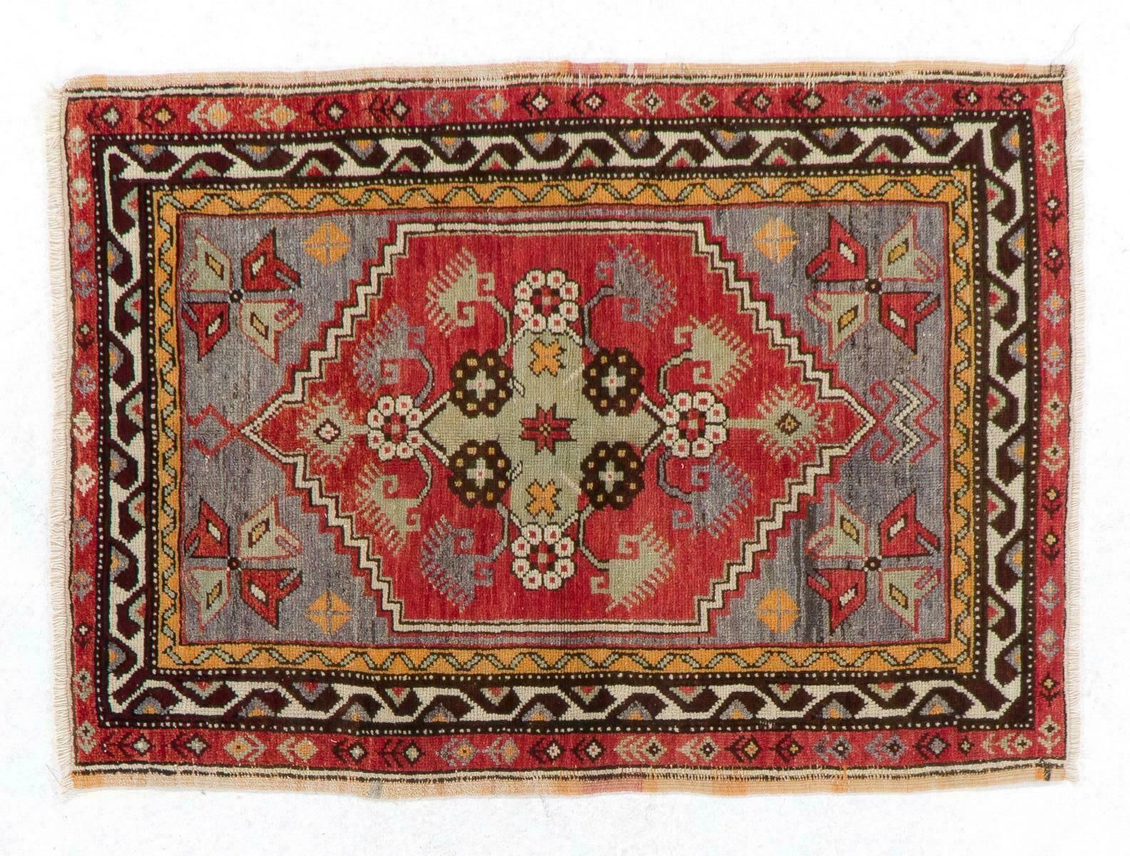 3.2x4.3 Ft 1950s Scatter Turkish "Dazkiri" Rug, Doormat, Wall Hanging, Seat photo 368.0