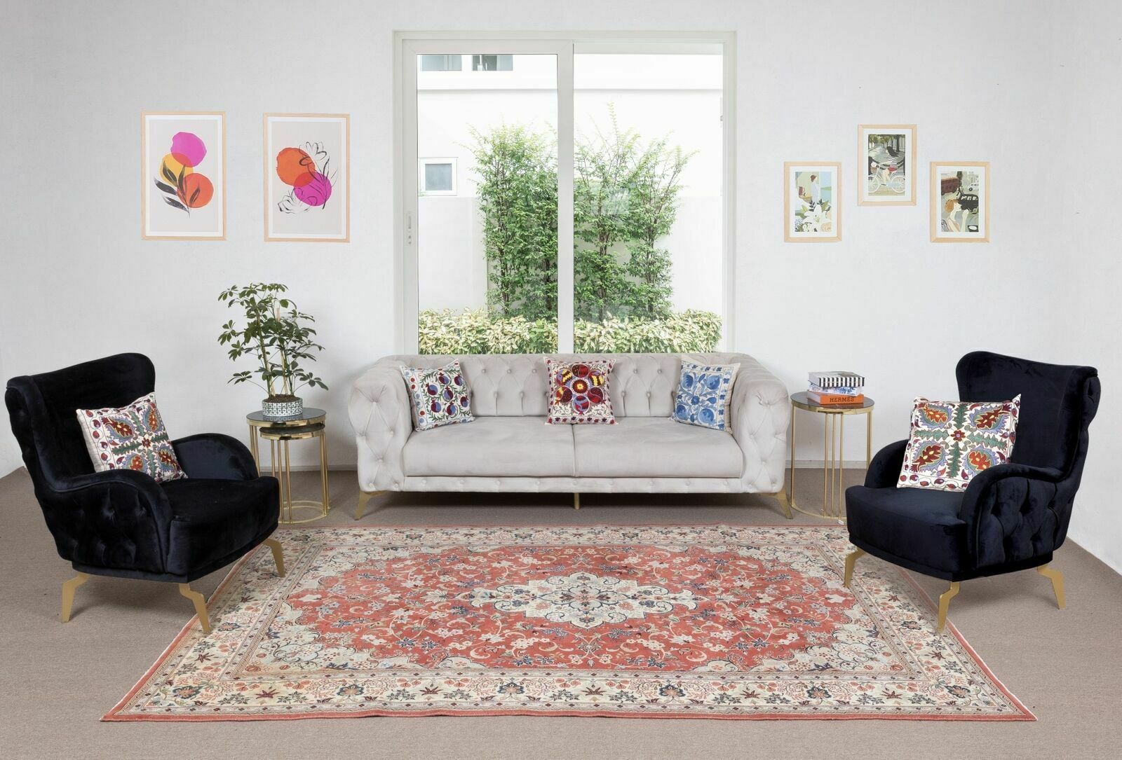 Unique Mid 20th Century Handmade Turkish Rug With Medallion Design photo furniture