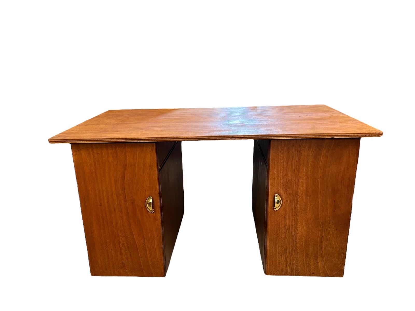 Mid Century Ply And Teak Pedestal Desk