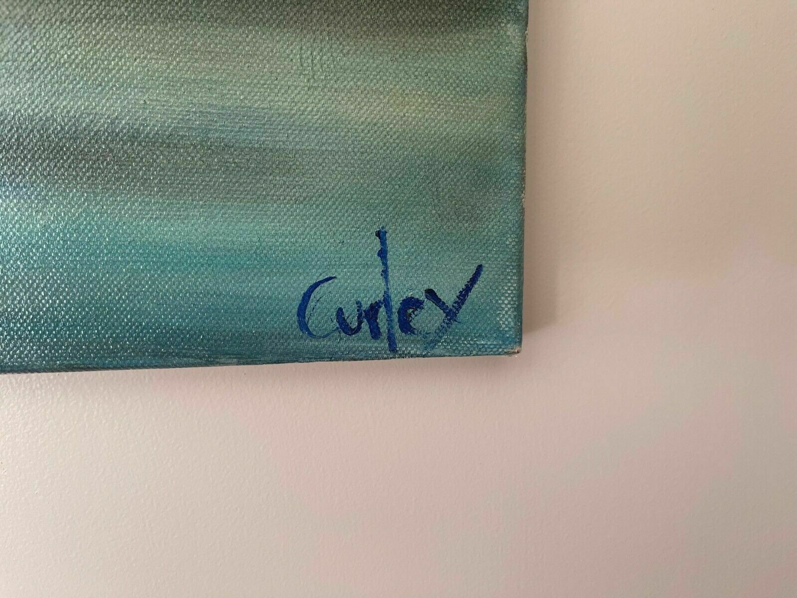 2 Blue Boats On Still Water   Oil On Canvas By Sean Curley photo furniture