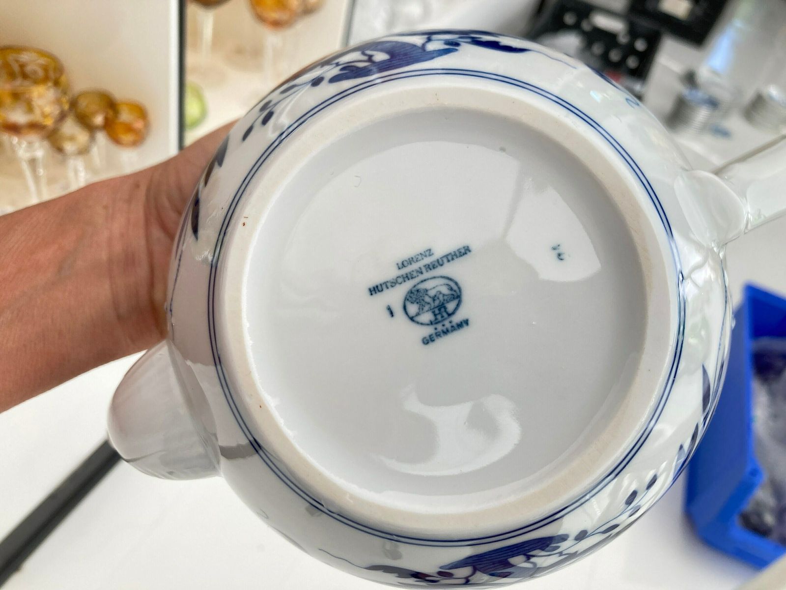 photo furniture Tea Pot Blue Onion Blue And White Porcelain 1.28l Lorenz Hutschenreuther Signed 1pcs